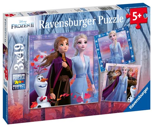 LA REINE DES NEIGES 2 Puzzles 3x49 pièces - Le voyage commence - Ravensburger - Lot de puzzles enfant - Dès 5 ans