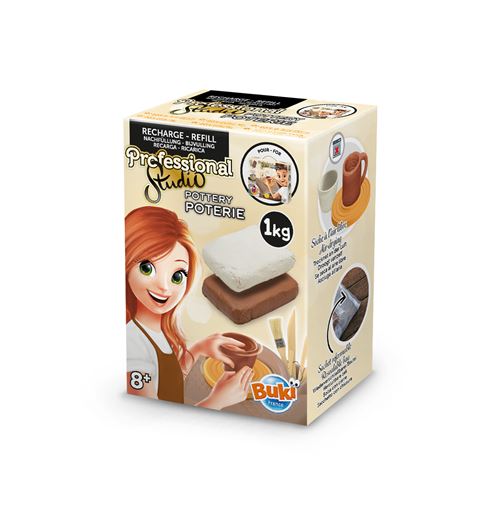 Poterie et moulage Buki Professional Studio Recharge poterie 1 kg Blanc et Marron