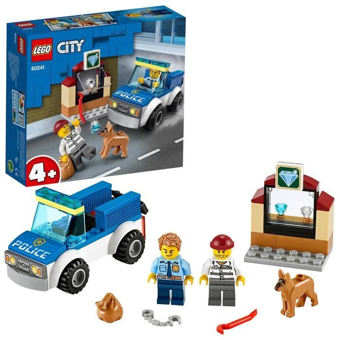 LEGO® City 60241 L’unité cynophile de la police Idée Cadeau avec Mini-figurine Chien Jouet pour Enfants de 4 ans et +