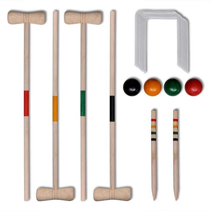 Jeu de Croquet-Ensemble de croquet en bois pour 4 joueurs SHL7070