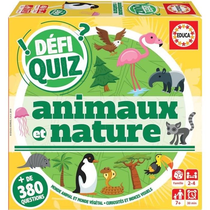 Jeu de questions-réponses - EDUCA - Defi Quiz - Animaux Et Nature