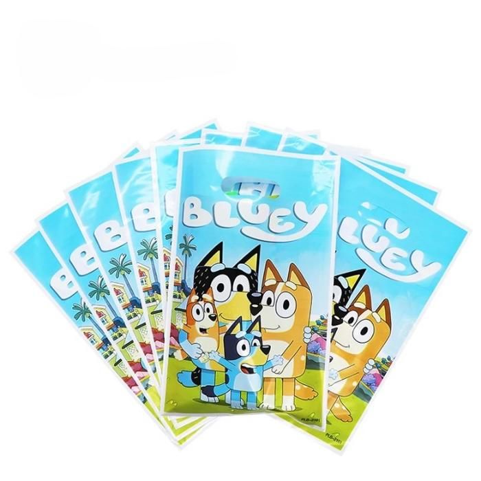 Lot de 10 Sachets Bonbons Cadeaux Bluey - Idéal pour Anniversaires et Fêtes
