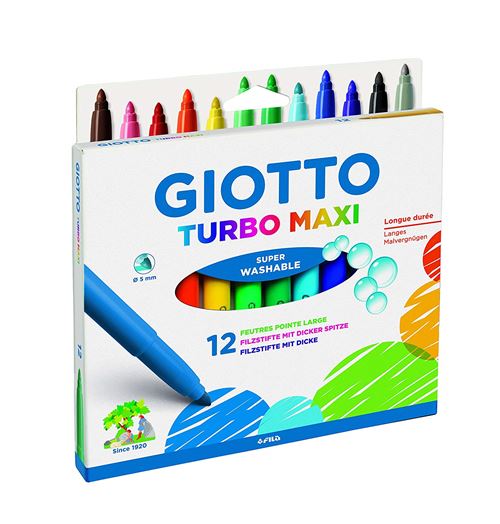 12 Feutres de coloriage GiottoTurbo Maxi pointe large