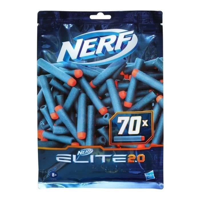 NERF Elite 2.0 Recharge de 70 fléchettes - En mousse NERF Elite 2.0 officielles - compatibles avec les Blasters NERF - Dès 8 ans