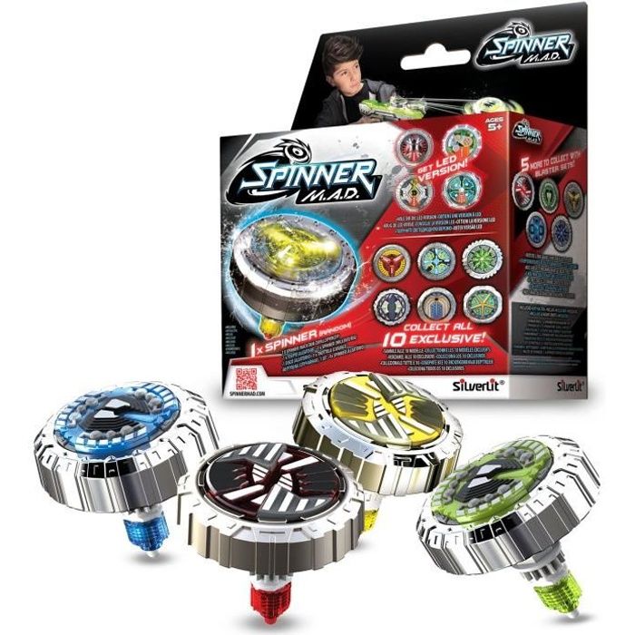 Toupie SPINNER MAD - Assortiment Aléatoire - Effets Lumineux - 5 Tactiques de Combats
