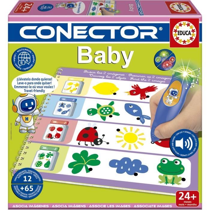 Conector Baby - Jeu éducatif - EDUCA - 65 questions 12 thèmes format livre - Dès 2 ans