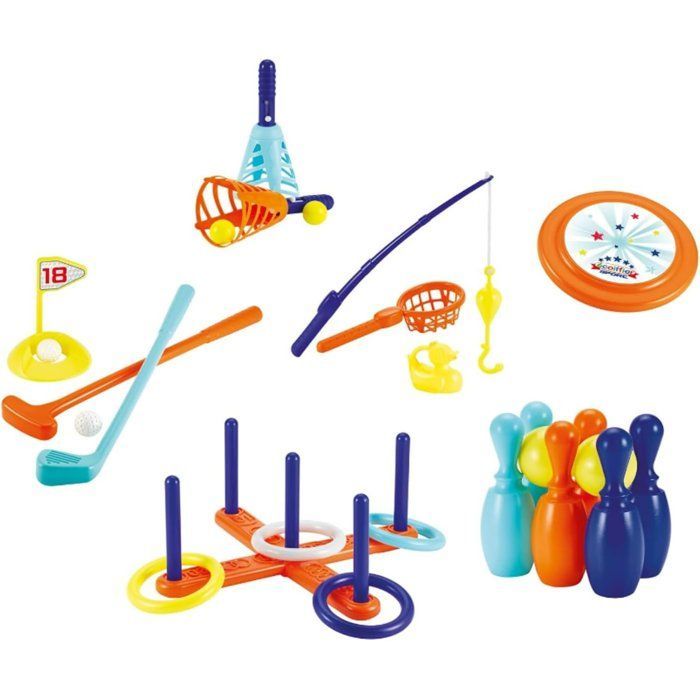 Coffret sport 6 en 1 ECOIFFIER - Jeux de sport pour enfant dès 18 mois - Origine France Garantie