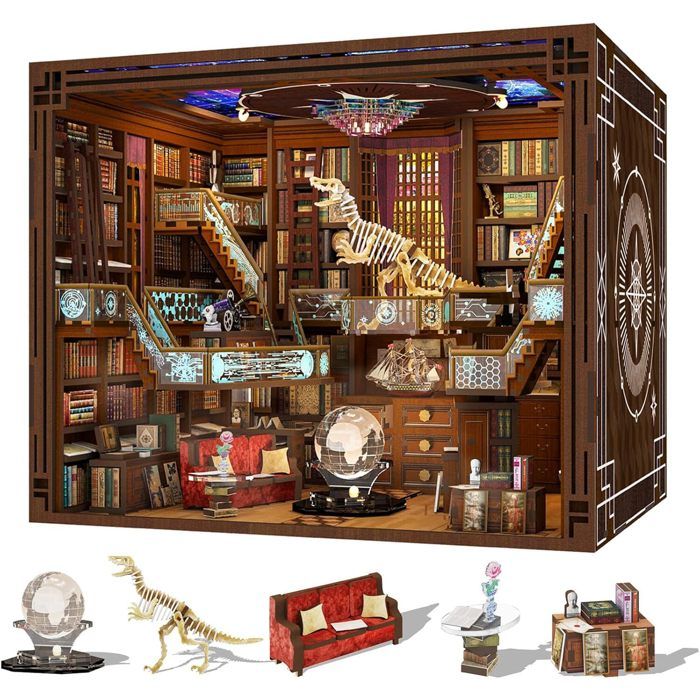 Kit DIY Book Nook Miniature - Maison de Poupée à Monter pour Décor Bibliothèque