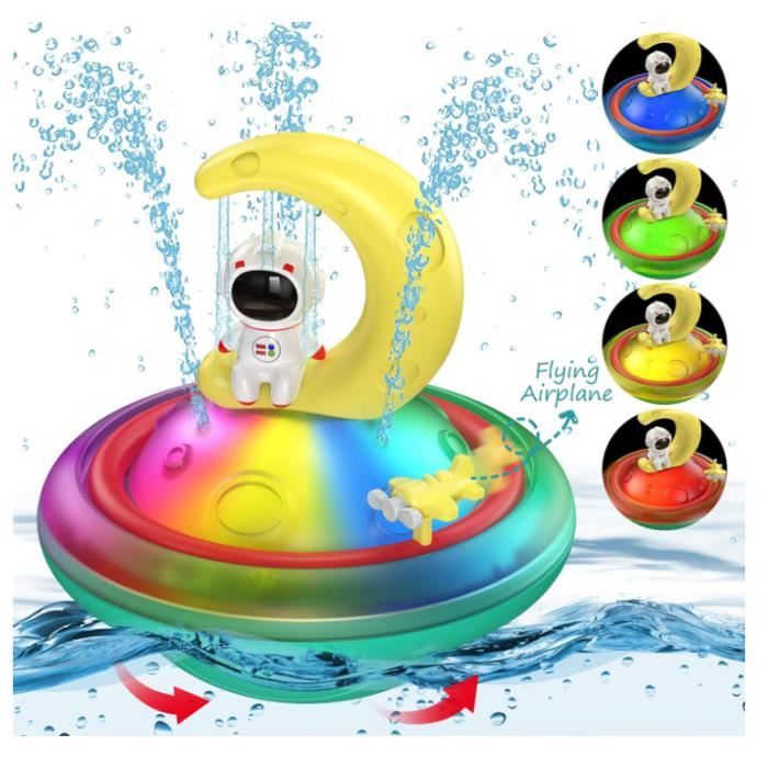 Jouets de Bain Jouet Bebe 2an avec LED Lumière Fontaine Jouet Jouets de Douche à Induction AutomatiqueBaignoire Piscine Jouets