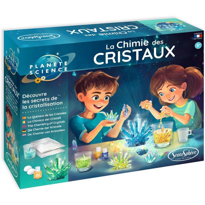 La Chimie des Cristaux - SENTOSPHERE - Collection de minéraux - 2 sachets pour créer des cristaux - Dès 8 ans