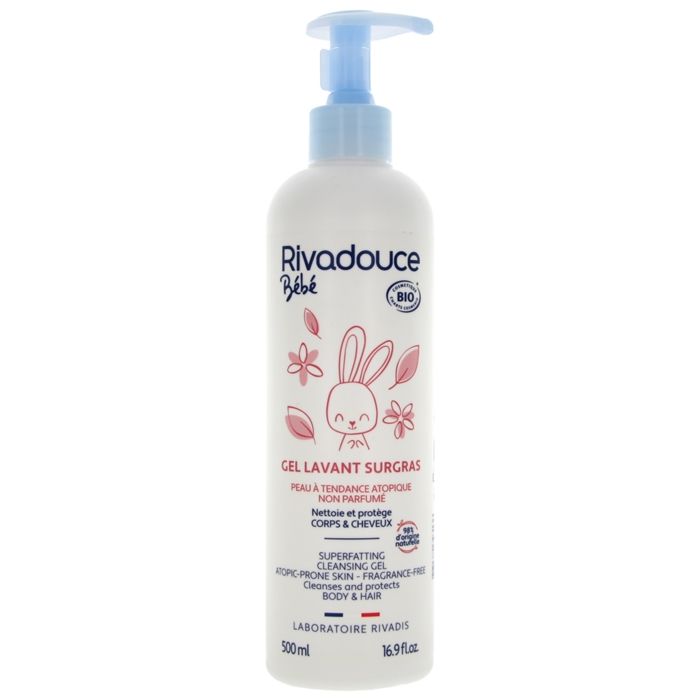 Rivadouce Bébé Gel Lavant Surgras Peaux à Tendance Atopique Bio 500 ml