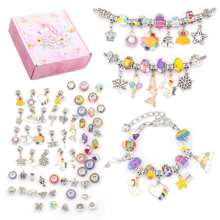 Kit de Fabrication de Bracelets - Pandora - Fille 5-12 Ans - Coloré - Pendentifs - Boîte à bijoux