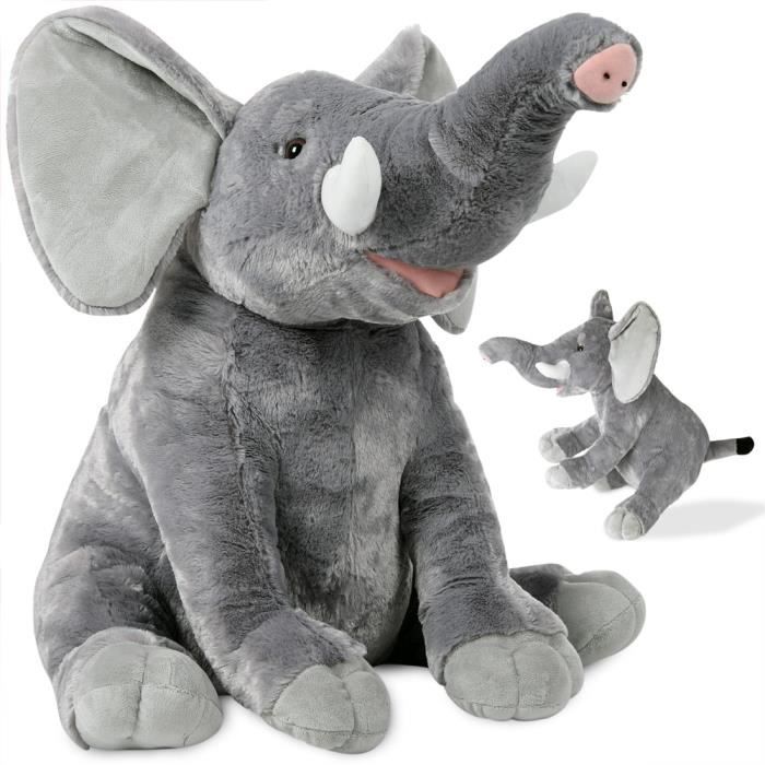 Peluche élephant doudou animaux jouet enfant adulte nounours XL 90cm
