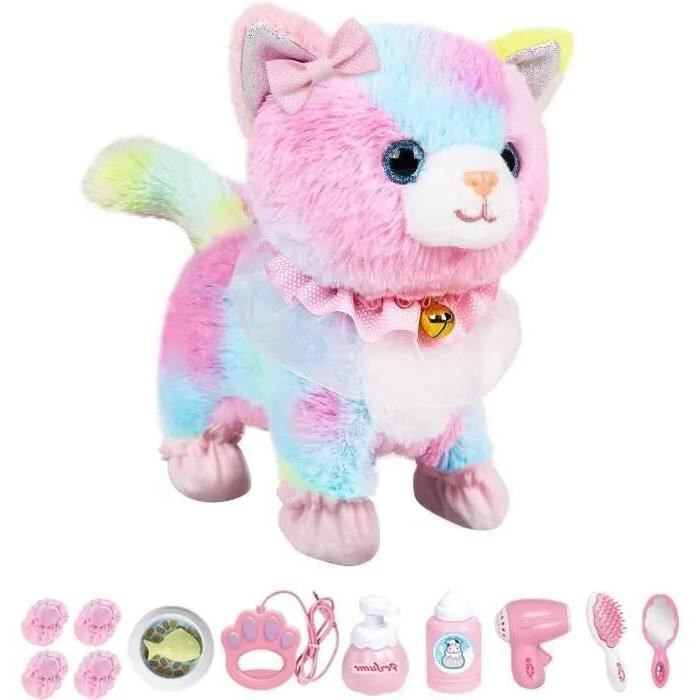 Jouet électronique - ZGEER - Chat télécommandé - Peluche colorée - Interactif - Accessoires inclus