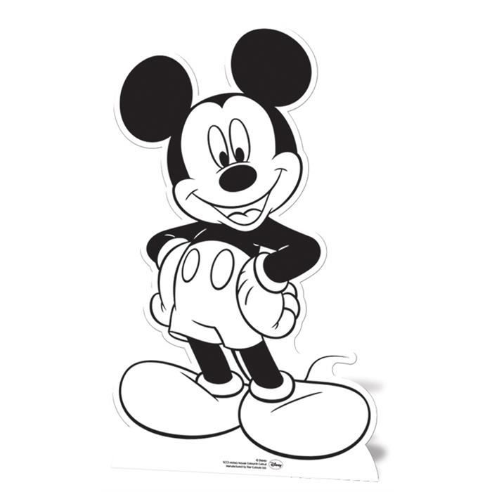 Figurine en carton à colorier - Disney - Mickey Disney - Blanc - Mixte - 3 ans et plus