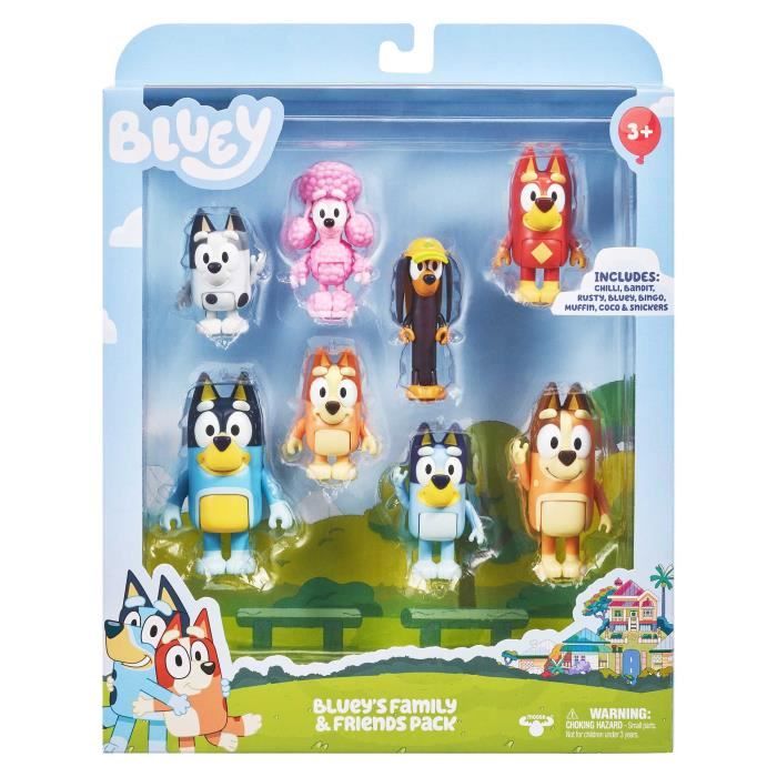 Figurines BLUEY - Pack de 8 - Marque MOOSE
