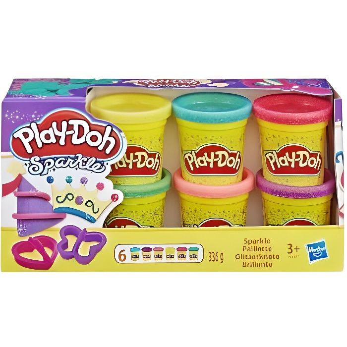 Pâte à modeler - PLAYDOH - La Pate - Paillettes - Colorée et scintillante - 3 ans et plus