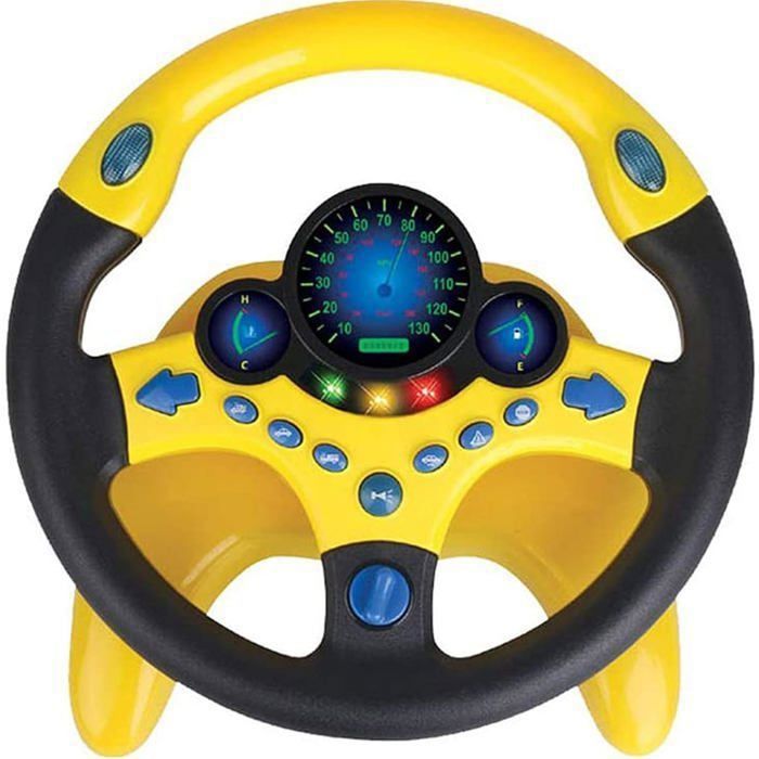 Volant Jouet Lumineux - Éducatif - Simulation de Copilote - Effets Sonores - Design Léger - 3 ans+