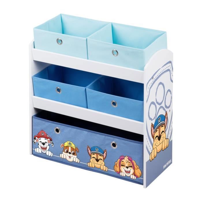 Étagère de Rangement pour Jouets - ROBA - Pat Patrouille - Boîtes en Tissu - Bleu/Blanc