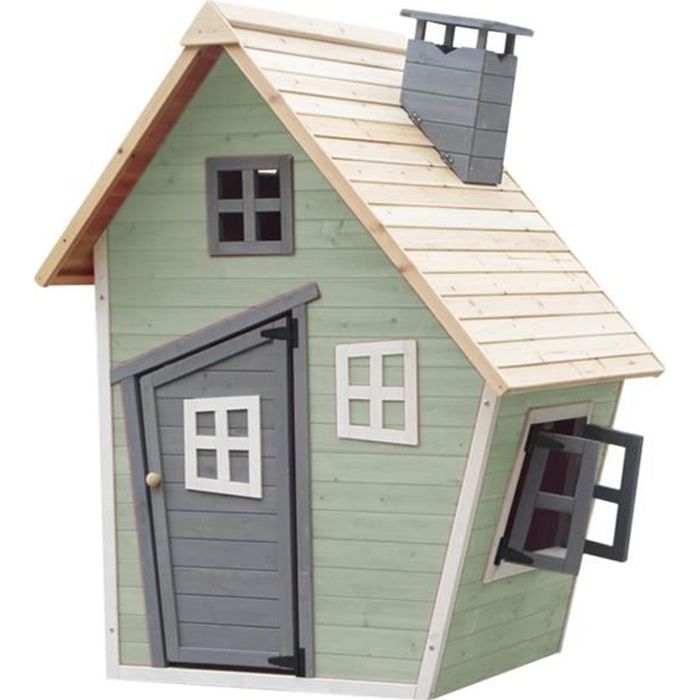 Maisonnette en Bois pour Enfants - Outdoor Toys - Fantasy - Vert - 120x102x150 cm