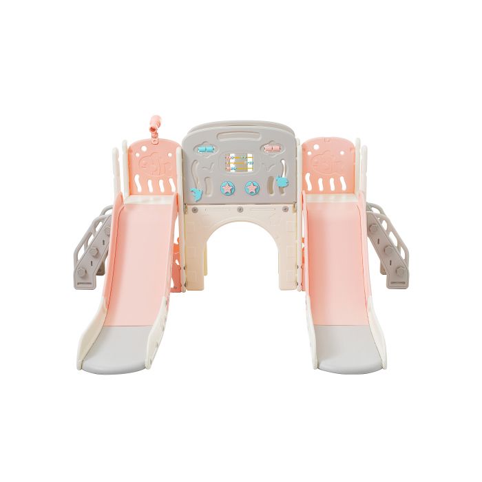 ®RisingFF Ensemble de jeux pour enfants 8 en 1 avec toboggan tunnel en arche panier de basket et plus encore