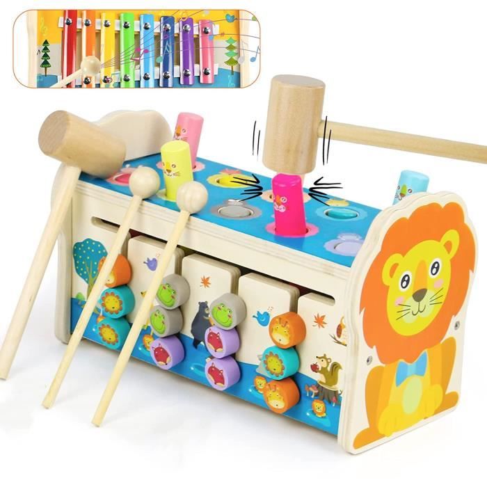 Jouet déveil - ZGEER - Xylophone Bebe - 4 en 1 - Puzzle Animaux - Jeu didentification danimaux