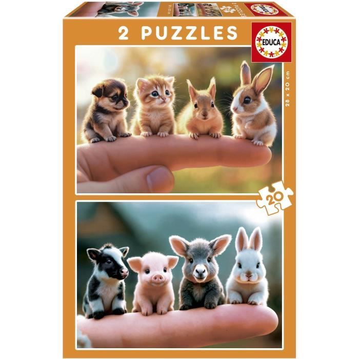 Puzzle - EDUCA - Bébés Animaux - 2 x 20 pièces