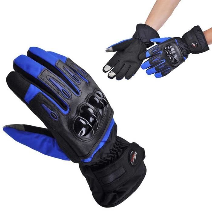 Gants Moto Hiver Automne Imperméable à lépreuve du Vent Plein-Doigt Ecran Tactile Femme Homme Gants de Protection