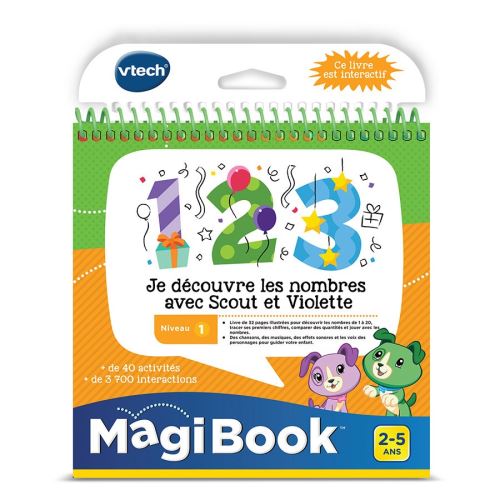 VTECH - Livre Interactif Magibook - Je Découvre Les Nombres Avec Scout Et Violette