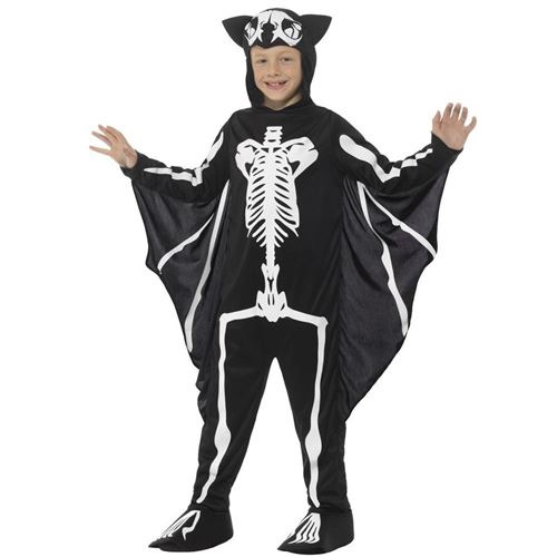 déguisement squelette chauve-souris enfant - 10/12 ans - noir - smiffys 45123/l