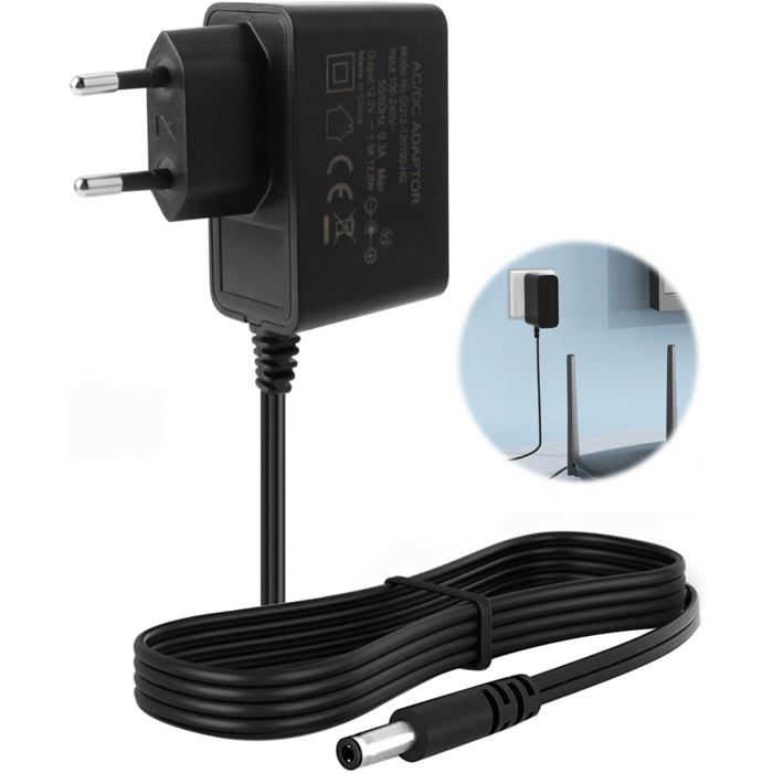 12V 1A Adaptateur Secteur Alimentation Universelle Ac 100-240V 50/60Hz Chargeur Dc 55Mmx21Mm Pour Box Tv Routeur Bandes Led Ca