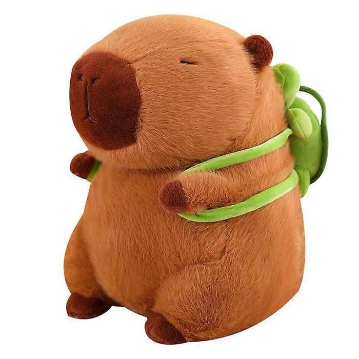 Peluche - Capybara - 33 cm - Sac à dos tortue - Pour enfants