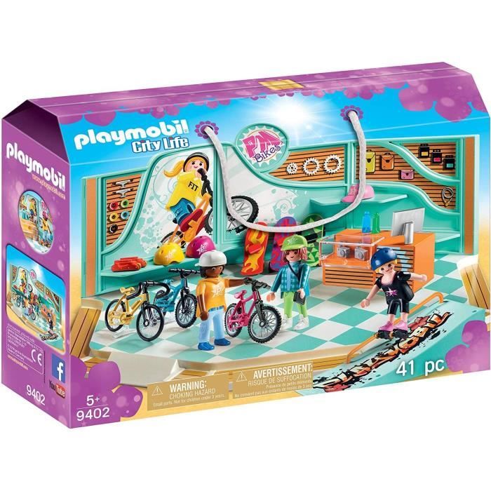 PLAYMOBIL 9402 - City Life - Boutique de skate et vélos - Mixte - A partir de 5 ans