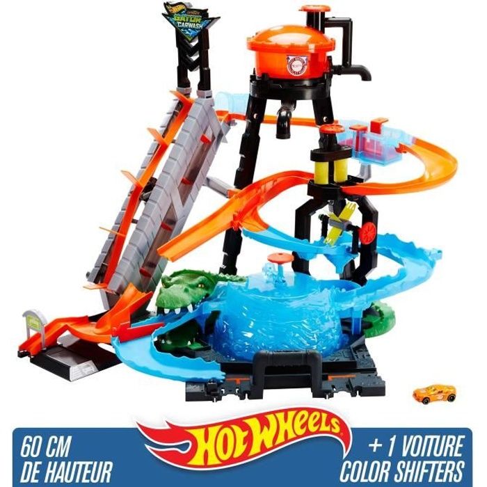 Hot Wheels City Station de Lavage Ultime coffret de jeu avec pistes pour changer la couleur des voitures Color Shifters Jouet