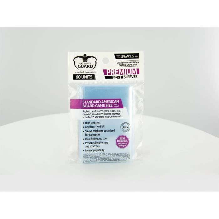 Pochettes de protection pour cartes de jeux de plateau américains - Ultimate Guard - 60 pochettes