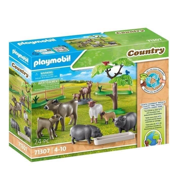 PLAYMOBIL 71307 Animaux de la ferme Country La vie à la ferme 24 pièces Dès 4 ans