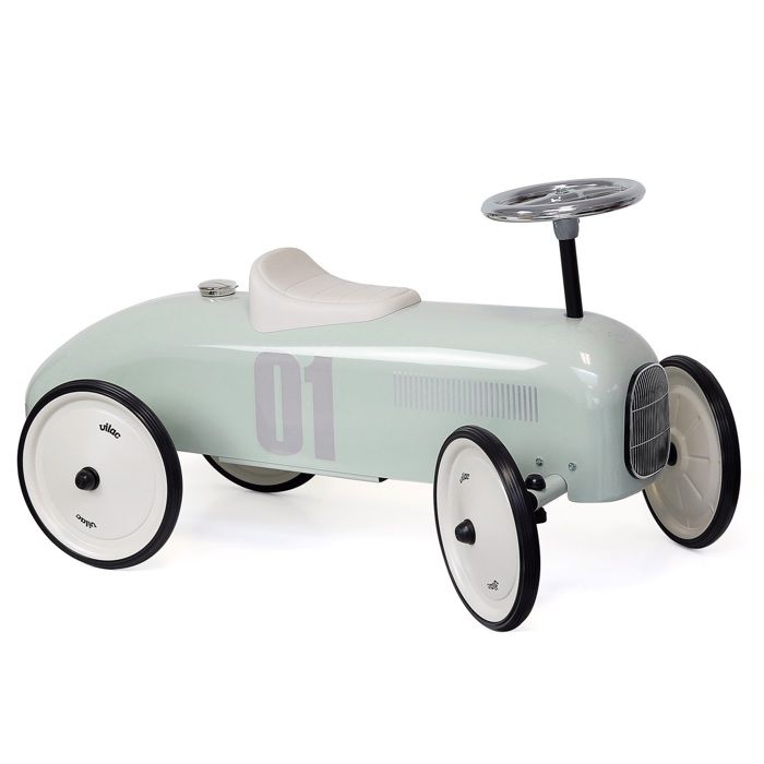 Porteur enfant - VILAC - 1057 - Voiture vintage vert sauge - Grandes roues caoutchouc - Assise 28 cm