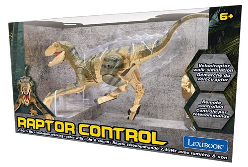 LEXIBOOK - RC Velociraptor - Dinosaure de simulation télécommandé - Francais