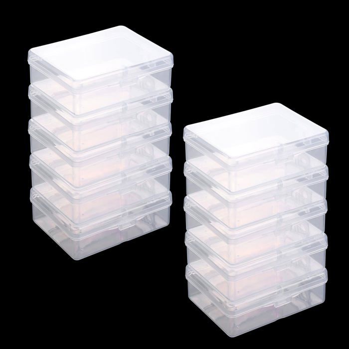 Boîte Rangement Cartes - 10 pièces Plastique Transparent - Cartes à Jouer Bijoux - Transparent Étiquette