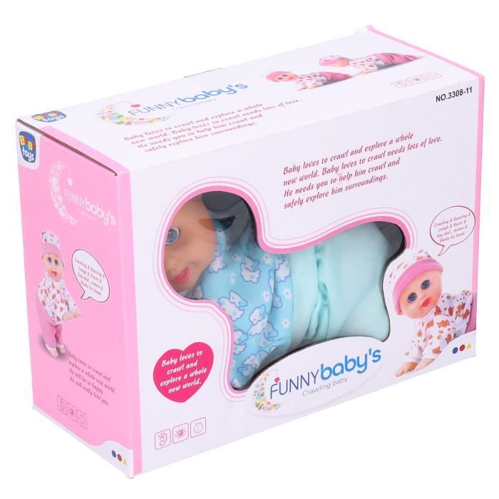 SURENHAP Poupée mignonne électrique Réaliste Mignon Bébé Poupée Électrique Intelligent Riant jeux poupee Petit garçon de 10 pouces