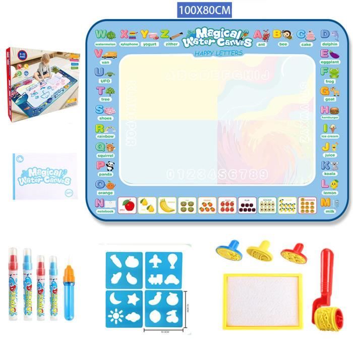 Tapis Dessin EnfantTapis Doodle MatteTableau de PeintureCadeaux de Jouets éducatifs pour Garçons Filles de 3 Ans et Plus