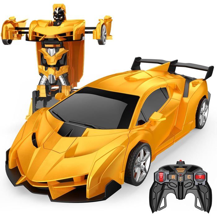 Voiture Telecommandé Enfant2 en 1 Transformable Radiocommande RC Robots Jouet Enfant 3-10Ans 24GHz360°Rotation Jeux Extérieur