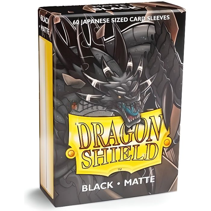 Pochettes - Dragon Shield - Black Matte - 60 unités - Taille Japonaise - Yu-Gi-Oh!