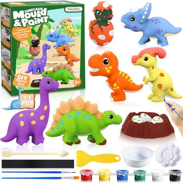 Dinosaure Jouet Kit de PeintureEnsembles dartisanat de PeintureDartisanat de Peinture pour Enfants avec Moule Plâtre Dinosaure