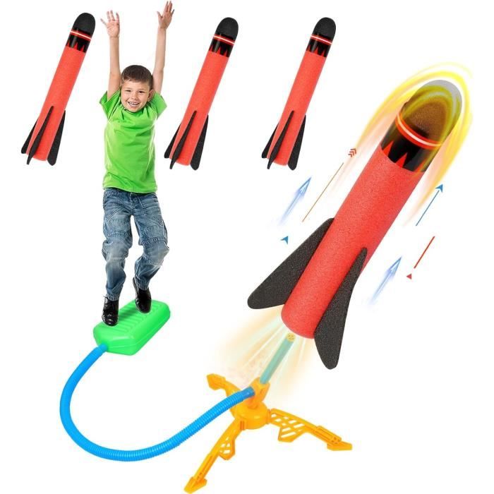 Jouet - Kit avec 3 Lance-Rocket en Mousse - Sécuritaire - Pour Enfants 4-9 Ans