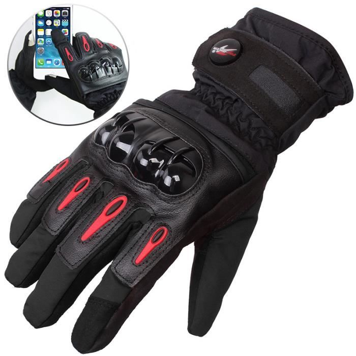 Doigt Complet Gants de Moto Homme de Marque Gants à Écran Tactile Épaissi Thermique Anti-dérapante Hommes Long Gants de Winter Warm