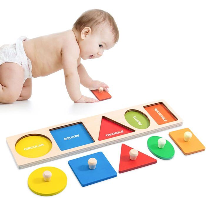 Puzzles à encastrer en bois puzzles en bois pour enfants de 1 à 3 ans jeu déveil Montessori pour la petite enfance