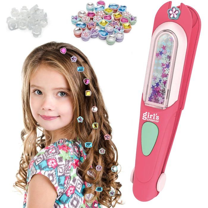 Outil de tressage cheveux - Machine à tresser - Strass réutilisables - Cadeau créatif - Filles 5-12 ans