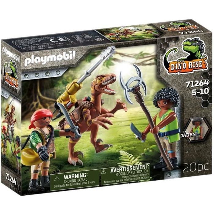 PLAYMOBIL - Dino Rise - Deinonychus et guerriers - Multicolore - 20 pièces - Enfant 5 ans et plus