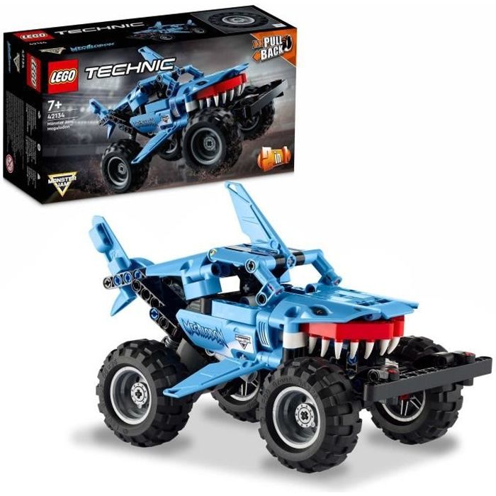 LEGO® 42134 Technic Monster Jam Megalodon Voiture Jouet pour Enfants +7 Ans 2 en 1 Truck et Low Racer Lusca à Rétrofriction